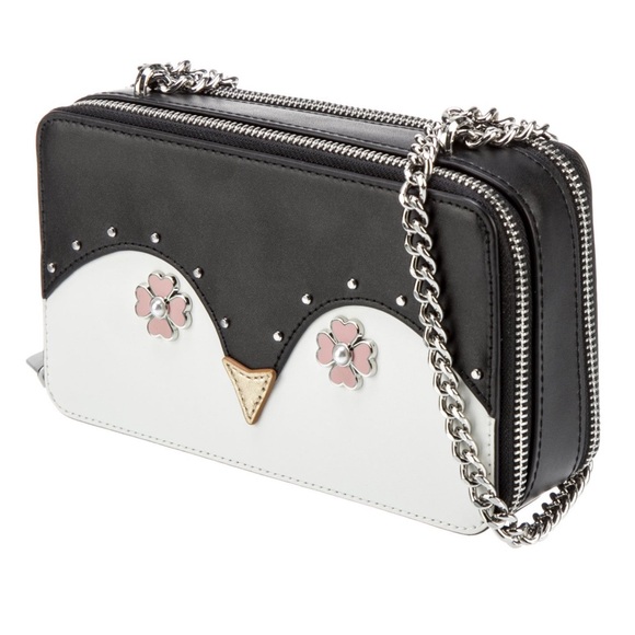 SOLD………Kate Spade Frosty Penguin Double Zip Leather Convertible Shoulder - Picture 3 of 13